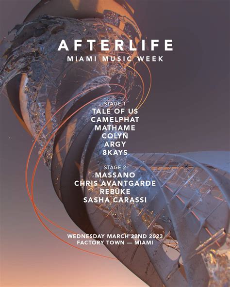 Club brands involved this time include Tale of Us&39; Afterlife, trance and progressive institutions Anjunabeats and Anjunadeep, Amelie Lens &39; EXHALE, and. . Afterlife miami 2023 lineup